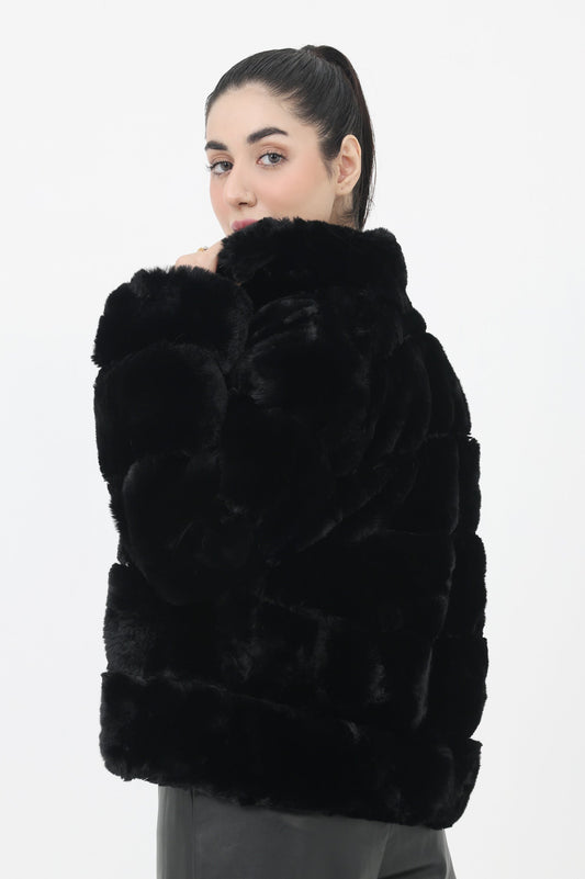 FUR JACKET-BLACK