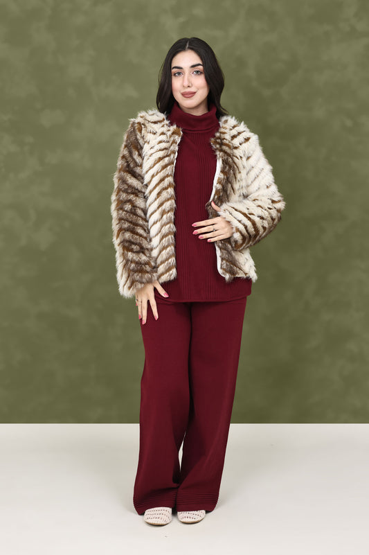 SAVAGE GRACE FUR JACKET-BROWN