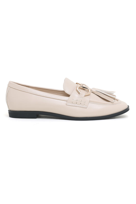 SLIPONS WITH TASSELS-BEIGE