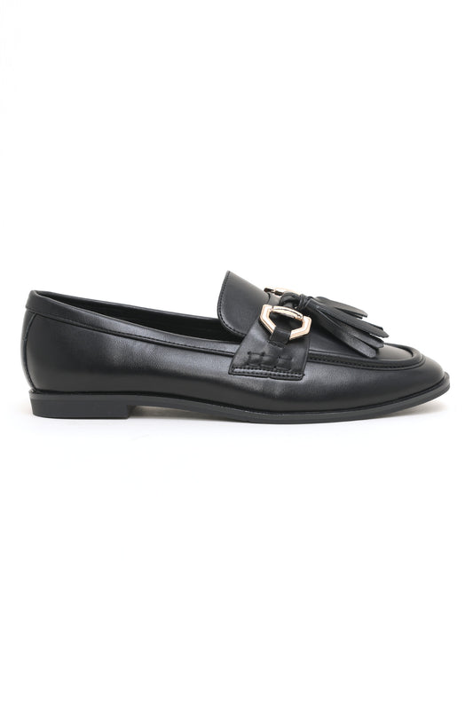 SLIPONS WITH TASSELS-BLACK
