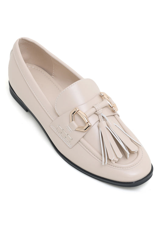 SLIPONS WITH TASSELS-BEIGE