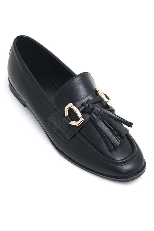 SLIPONS WITH TASSELS-BLACK