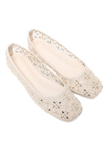 SPARKLE BLOOM FLAT-BEIGE