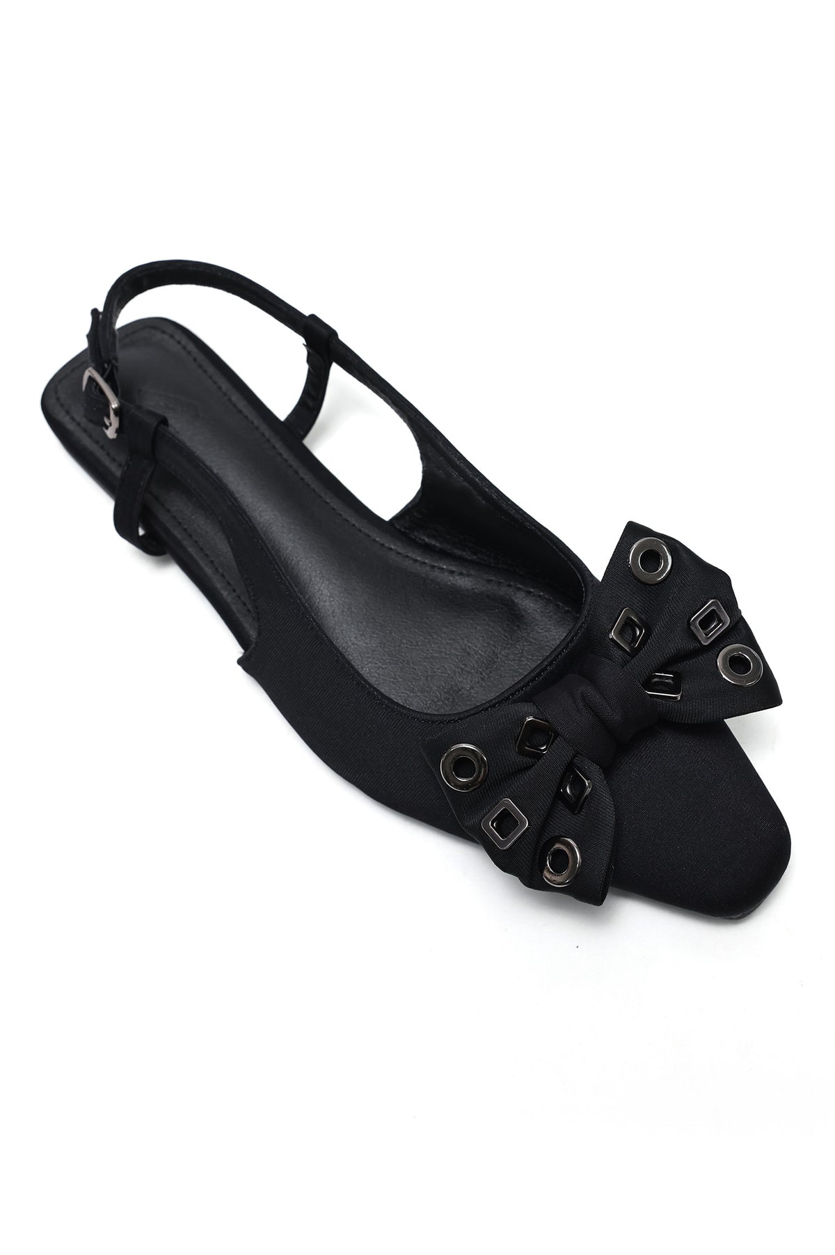 ELEGANT JEWEL BOW FLATS-BLACK