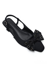 ELEGANT JEWEL BOW FLATS-BLACK