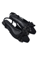 ELEGANT JEWEL BOW FLATS-BLACK