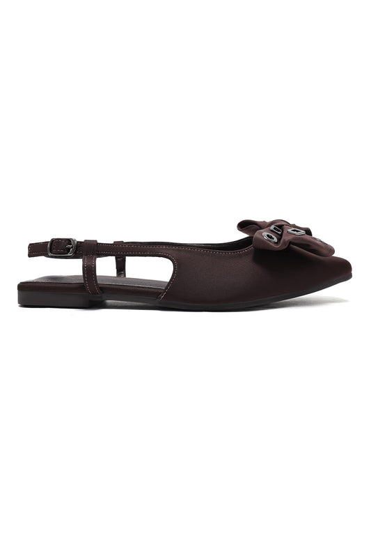 ELEGANT JEWEL BOW FLATS-COFFEE