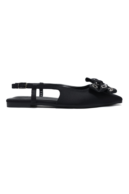 ELEGANT JEWEL BOW FLATS-BLACK