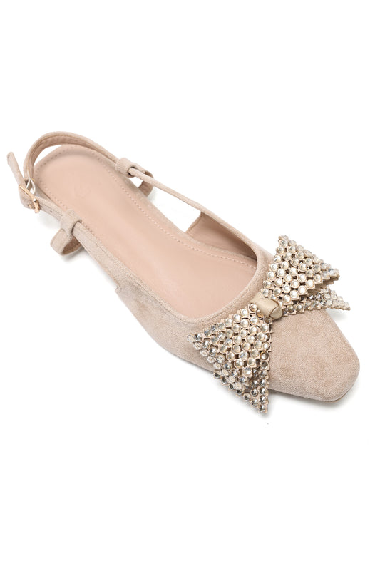 GLAMOUR BOW FLATS-BEIGE