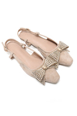 GLAMOUR BOW FLATS-BEIGE