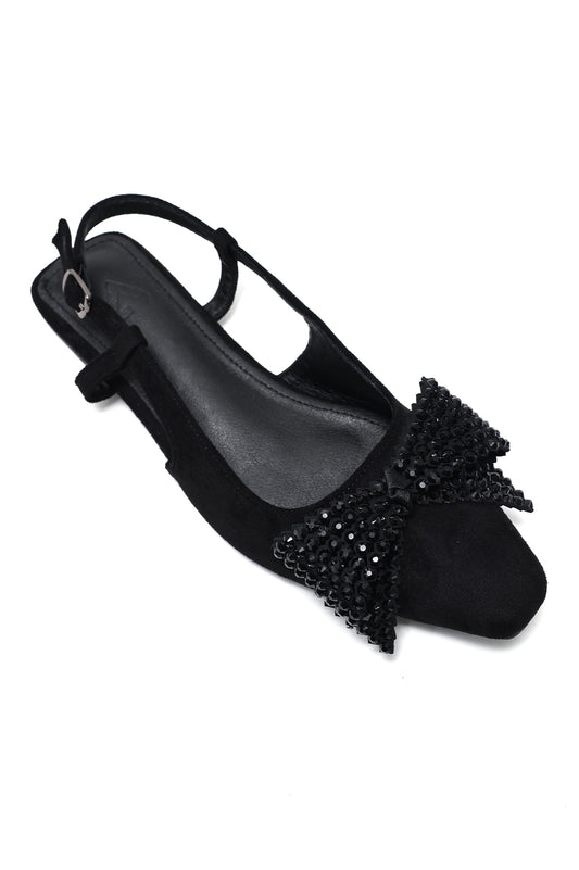 GLAMOUR BOW FLATS-BLACK