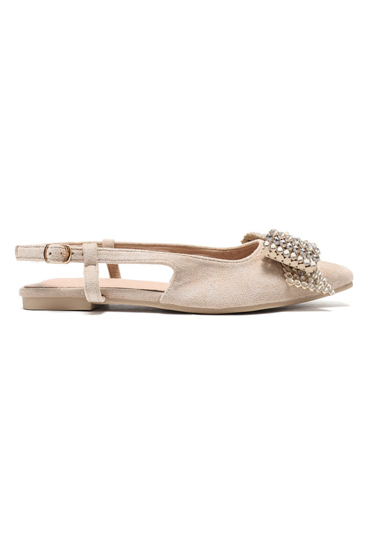 GLAMOUR BOW FLATS-BEIGE