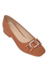 LUXE BUCKLE COURT SHOE-BROWN