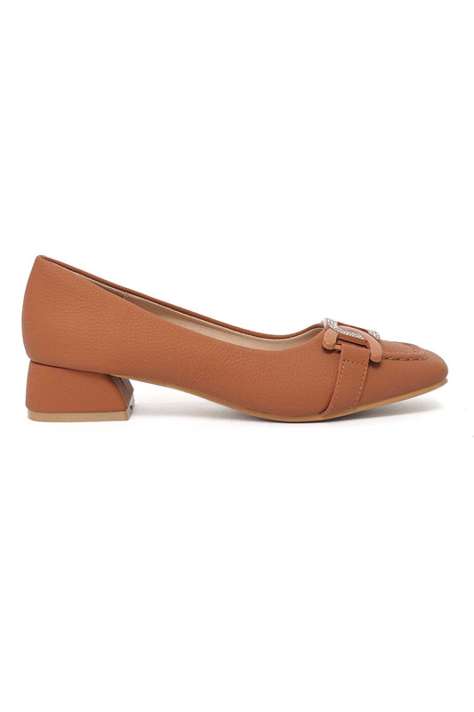 LUXE BUCKLE COURT SHOE-BROWN