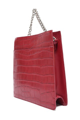 CROCODILE CHAIN TOTE - MAROON