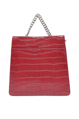 CROCODILE CHAIN TOTE - MAROON