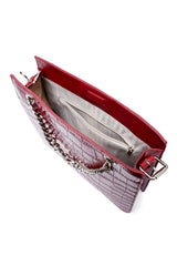 CROCODILE CHAIN TOTE - MAROON