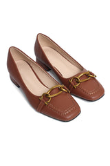 MAJESTIC LOOP HEEL PUMP-BROWN