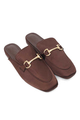 RUE FLAT BIT MULE-BROWN