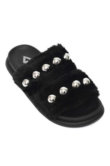 FLUFFCORE FUR SLIDE-BLACK