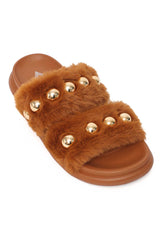 FLUFFCORE FUR SLIDE-BROWN