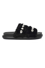 FLUFFCORE FUR SLIDE-BLACK