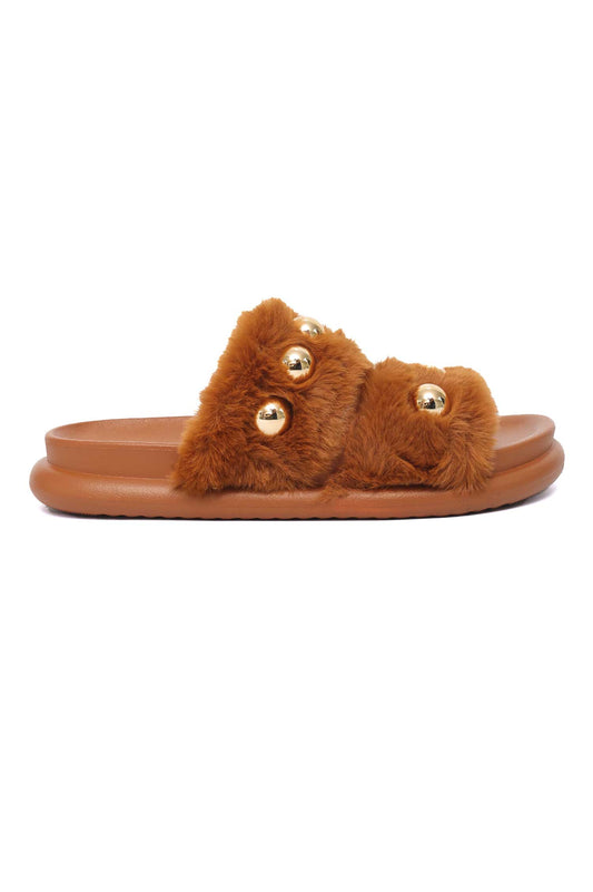 FLUFFCORE FUR SLIDE-BROWN