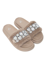 CUSHIONED GEM WALK  SLIDE-KHAKI