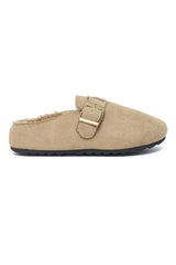 COZY BUCKLE MULE-BEIGE