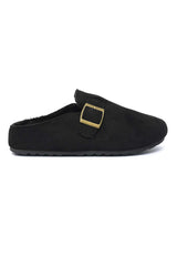 COZY BUCKLE MULE-BLACK