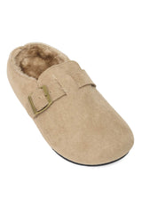 COZY BUCKLE MULE-BEIGE