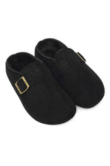 COZY BUCKLE MULE-BLACK