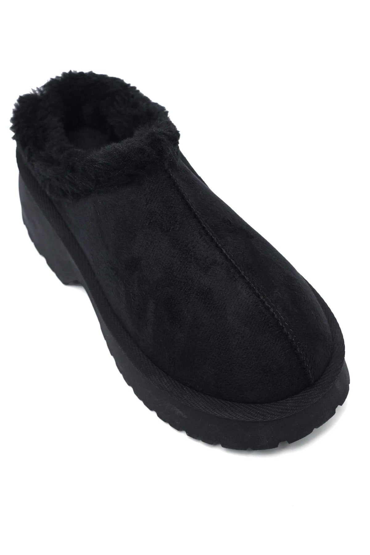 FLEECE LINED MULE-BLACK