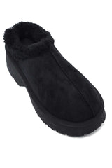 FLEECE LINED MULE-BLACK