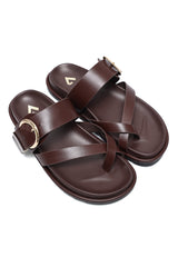 CHARM LEISURE SANDALS-COFFEE