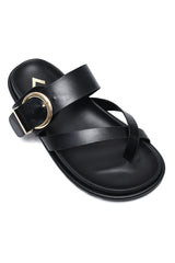 CHARM LEISURE SANDALS-BLACK