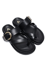 CHARM LEISURE SANDALS-BLACK
