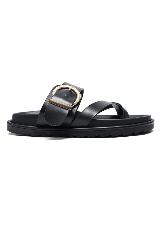CHARM LEISURE SANDALS-BLACK