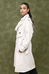 BELTED D-RING COAT-OFFWHITE