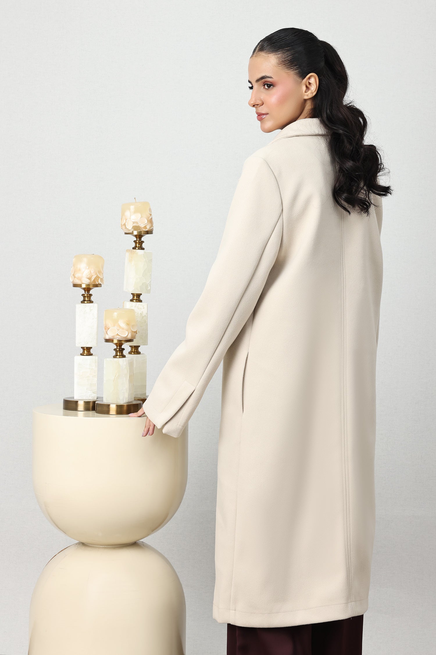 CLASSIC SINGLE-BUTTON LONG COAT-APRICOT