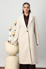 CLASSIC SINGLE-BUTTON LONG COAT-APRICOT
