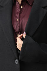 CLASSIC SINGLE-BUTTON LONG COAT-BLACK