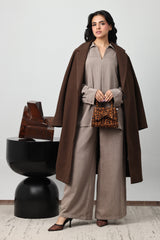 CLASSIC SINGLE-BUTTON LONG COAT-COFFEE