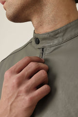 ARMOUR MANDARIN ZIP-UP JACKET-GREY