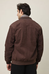 VARSITY INSPIRED JACKET-COFFEE