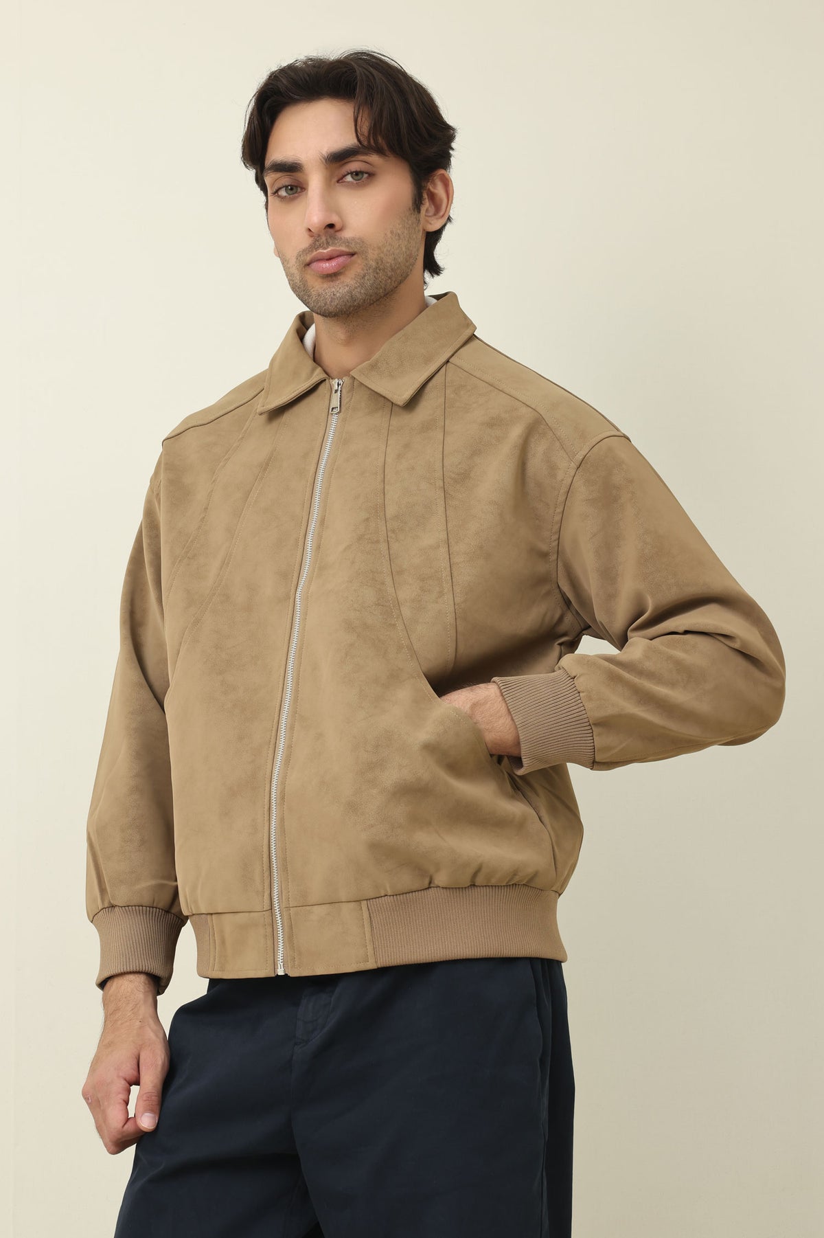 STONEHOLD ZIPPER JACKET-KHAKI