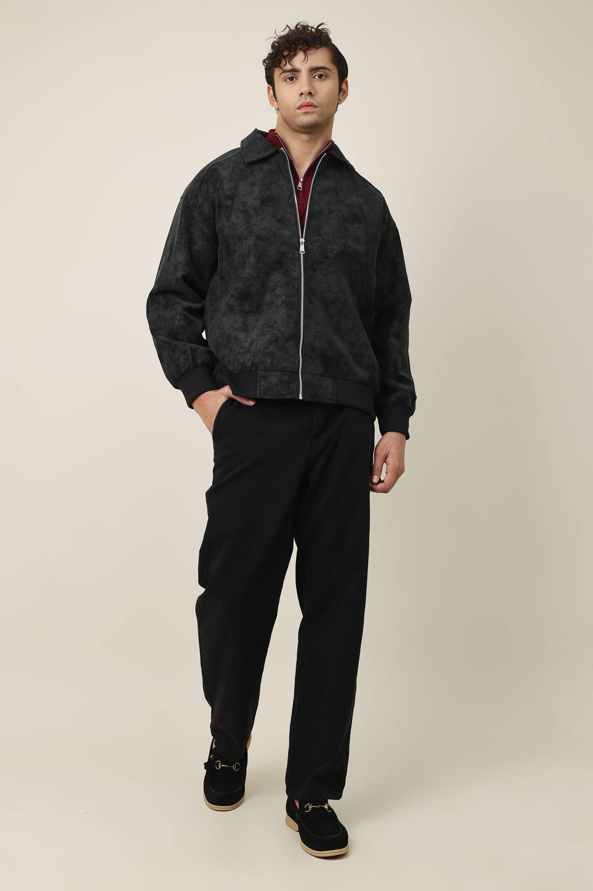 STONEHOLD ZIPPER JACKET-BLACK