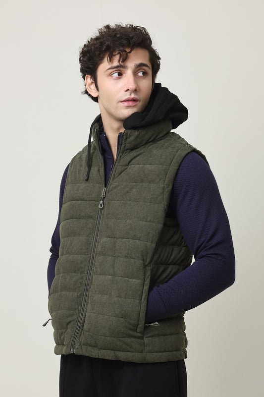 SLEEVELESS TRAIL JACKET-DK/GREEN