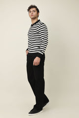 CONTINENTAL COLLAR SWEATER-BLACK