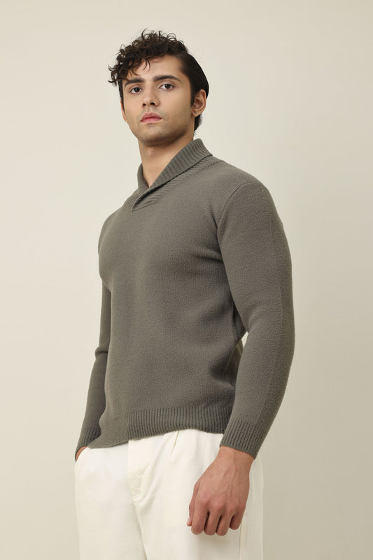 HARBOUR HAVEN SWEATER-OLIVE/GREY